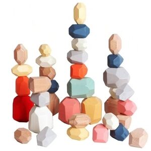 Bestamtoy Wooden Sorting Stacking Rocks